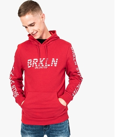 GEMO Sweat à capuche imprimé Rouge