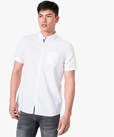 GEMO Chemise manches courtes texturée Blanc