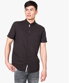 GEMO Chemise manches courtes texturée Gris