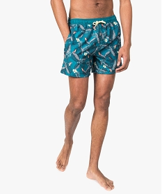 GEMO Maillot de bain homme forme short à motif tropical Imprimé