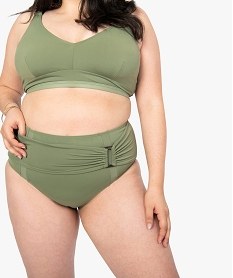 GEMO Bas de maillot de bain femme avec boucle décorative Vert
