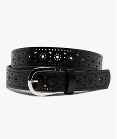 GEMO Ceinture femme avec perforations fantaisie Noir