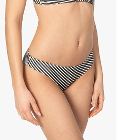 GEMO Bas de maillot de bain femme à rayures tricolores Imprimé