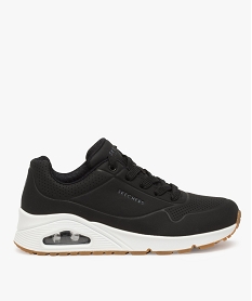 GEMO Tennis femme unies à lacets et semelle bulle dair - Skechers Noir