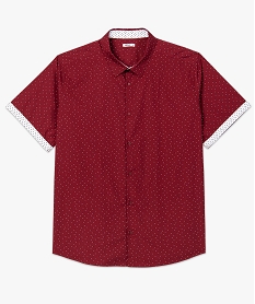 GEMO Chemise homme imprimée à manches courtes Rouge