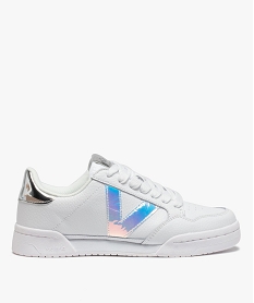 GEMO Tennis femme dessus cuir et détails brillants - Victoria Blanc