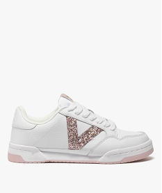 GEMO Tennis femme dessus cuir et détails brillants - Victoria Blanc