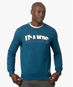GEMO Sweat homme avec inscription en maille bouclette - Camps United Bleu