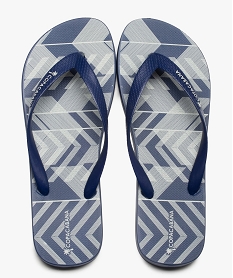 GEMO Tongs homme à motifs graphiques - Copacabana bleu standard